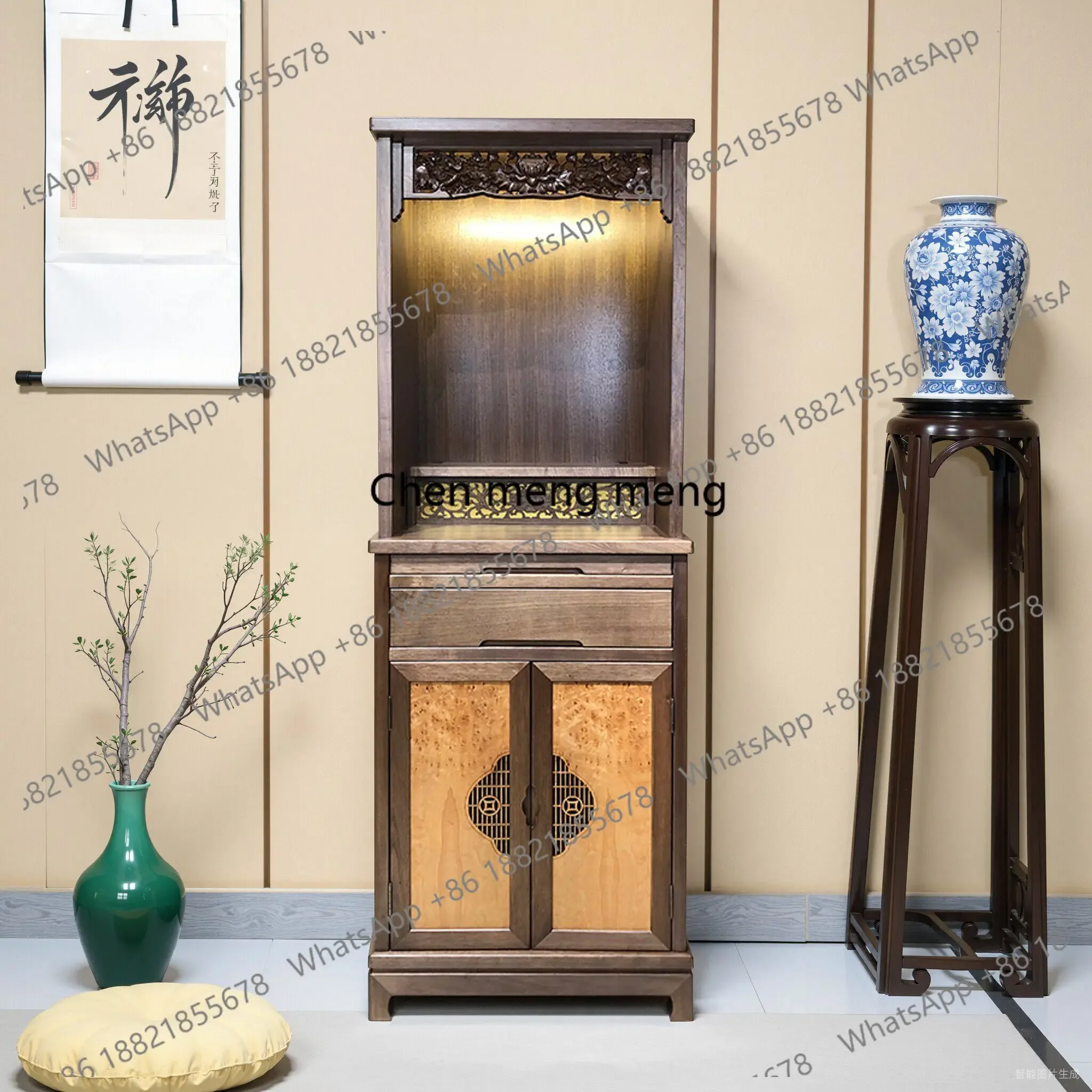 

Solid wood Buddhist shrine, Buddhist cabinet, shrine altar, shrine incense table, shrine altar