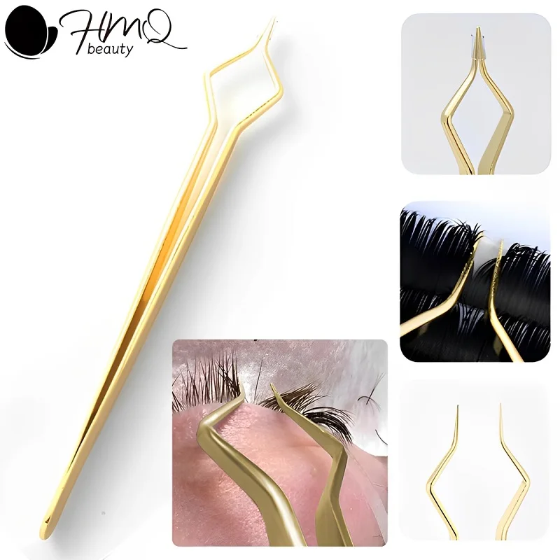 Nuove pinzette per estensione ciglia Pinzette dritte con punta curva antiscivolo in acciaio inossidabile Strumenti di bellezza per trucco per nail art ad alta precisione