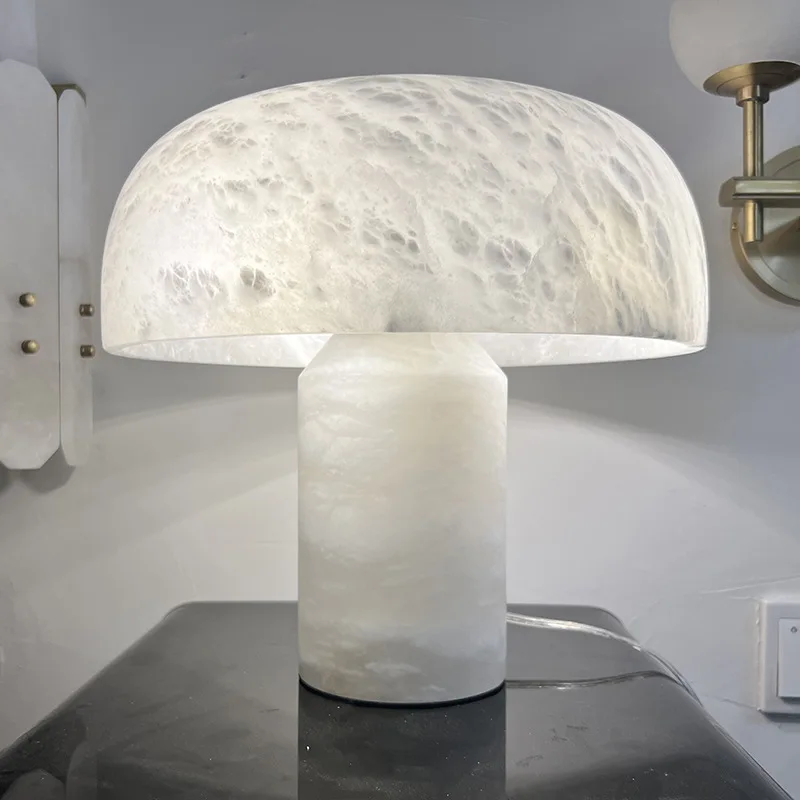 

Marble Mushroom Head Table Lamp Modern Bedside Study Bedroom Sofa Cabinet AC Reading Table Lamp