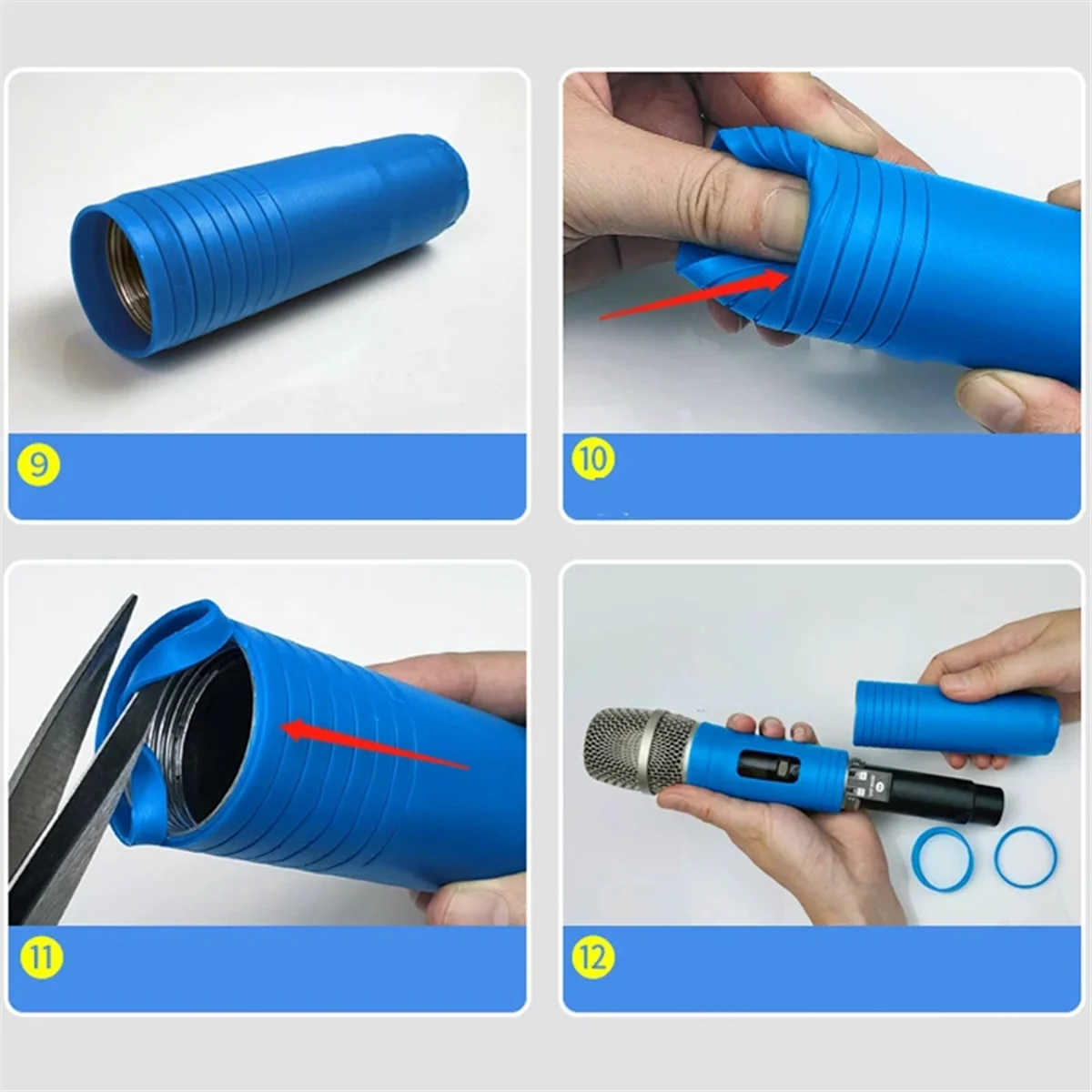 SMIEA Custodia protettiva elastica per microfono wireless Custodia protettiva per maniglia colorata Protezione anticaduta per accessori scenici Ktv B