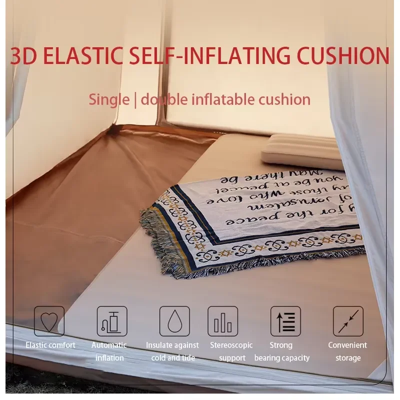 3D Double Self-Inflating & Deflating TPU Material Soft Sleeping Pad Custom Logo Camping Foam Air Mattress for Hiking