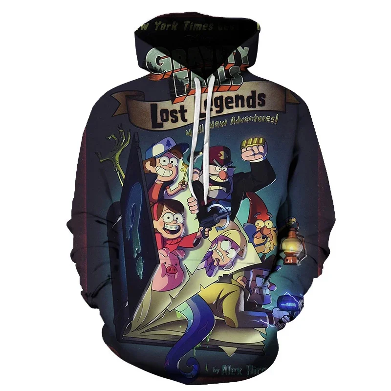 Disney New Men's Hoodie Gravity Falls Boys and Girls Hoodie 3D Printing Oversized Pullover MINISO Men's Hoodie Casual Men's Wear