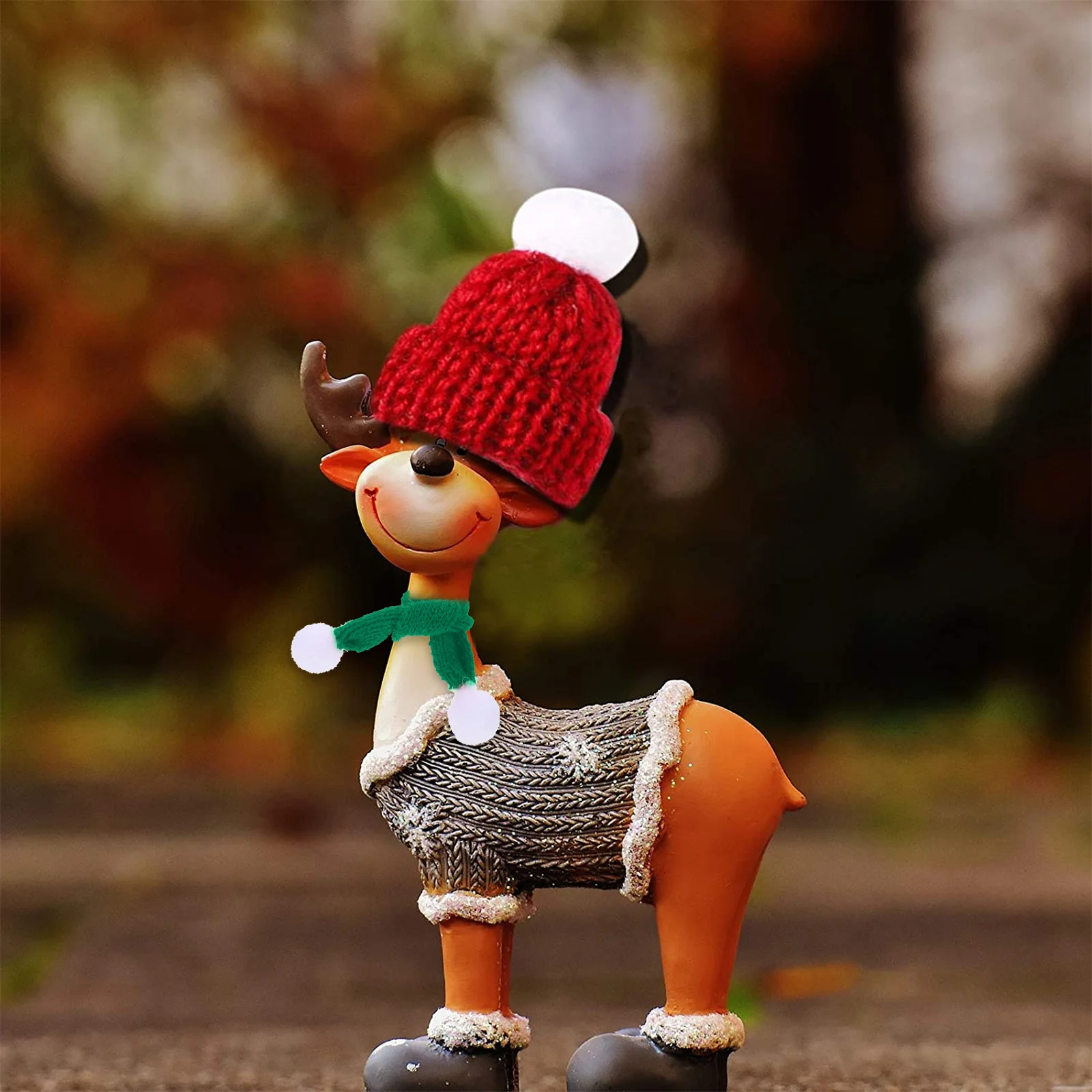 

12Pcs Knitted Hat Scarf Set Christmas Ornament Mini Bottle Cover Xmas Decor Party Decoration Knitted Decor Christmas Ornament