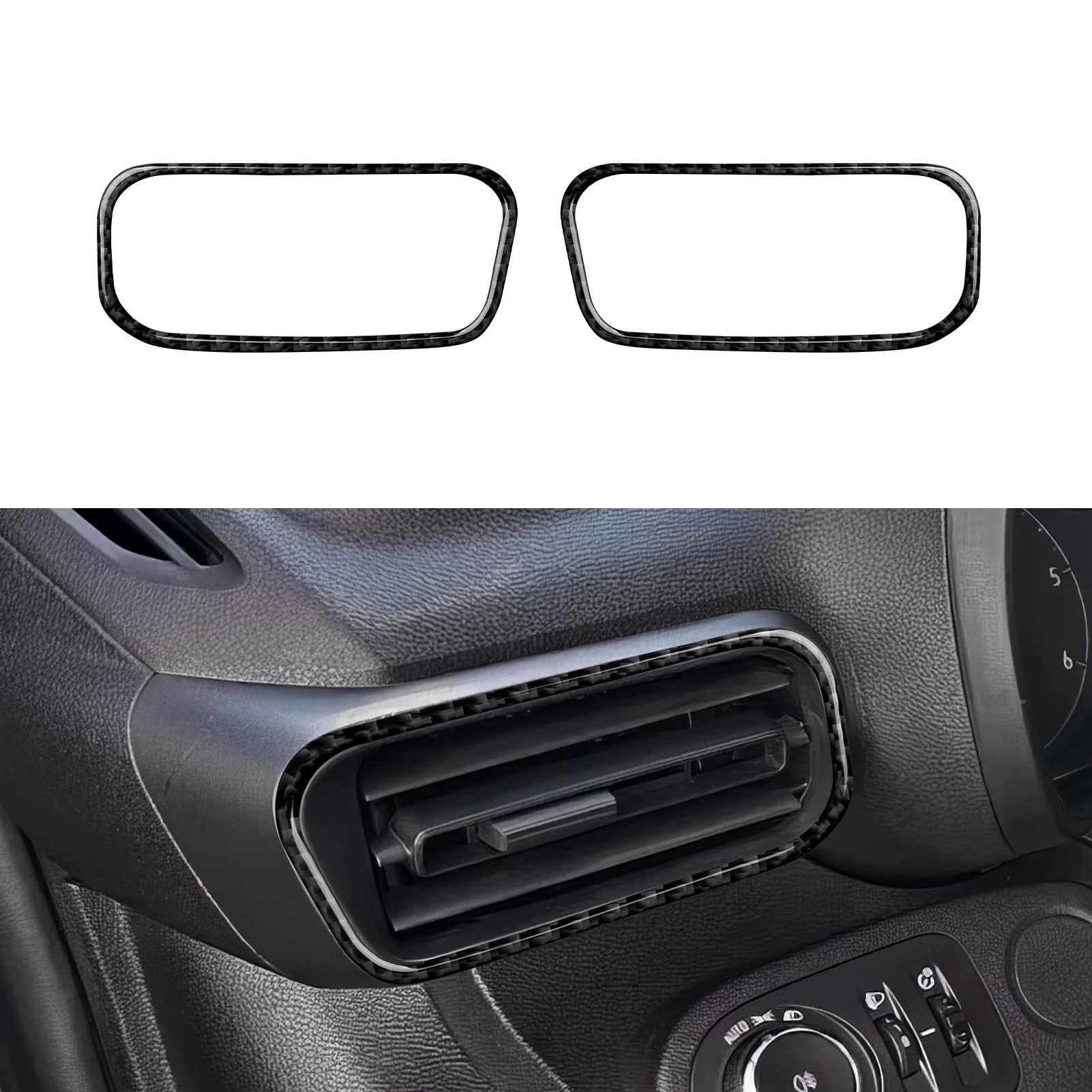 Carbon Fiber Interior Sticker. Car Center Console Side Air Outlet.For Opel Combo E / Vauxhall Combo For Toyota ProAce City Trim.