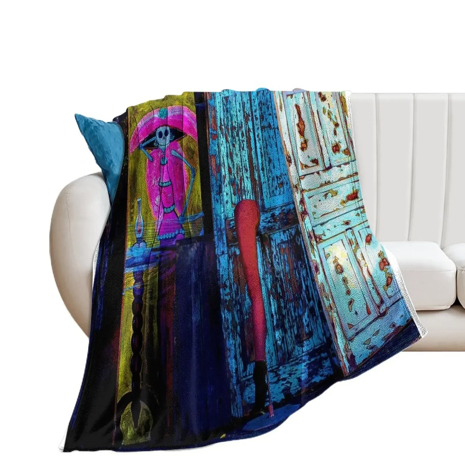 

Three Doors and a Leg in Old Mesilla, N.M. Throw Blanket sofa bed Extra Large Throw Blankets