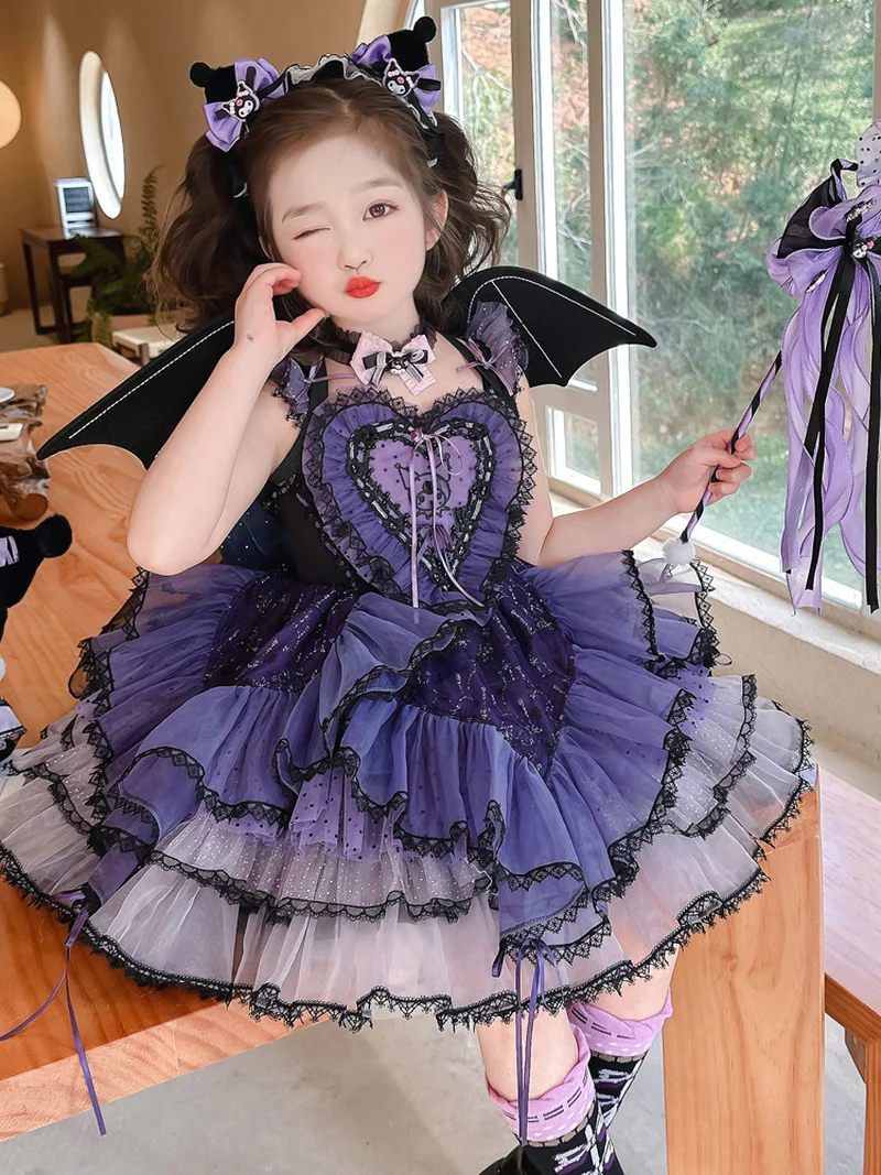 

Kuromi Dress Summer Fall New Gorgeous Lolita Princess Skirt Birthday Party Dresses For Children Girls Special Christmas Gifts