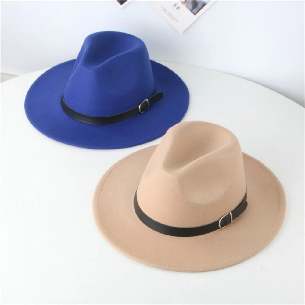Felt Jazz Hat Felt Cowboy Hat Wide Brim Hat High-Quality For Outdoor Activities Wedding Travel