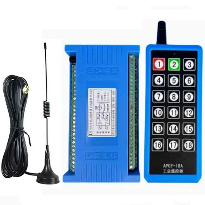 2000m DC12V 24V 18CH 433MHz Relay RF Bidirectional Wireless Remote Control Switch Suction Antenna For Motor,gate,Elevato, window