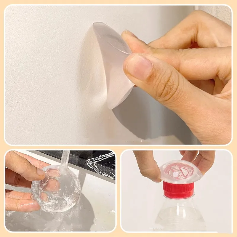 Rodada transparente de silicone macio antiderrapante porta rolha silenciador protetor de parede auto-adesivo maçanetas pára-choques plugue protetor