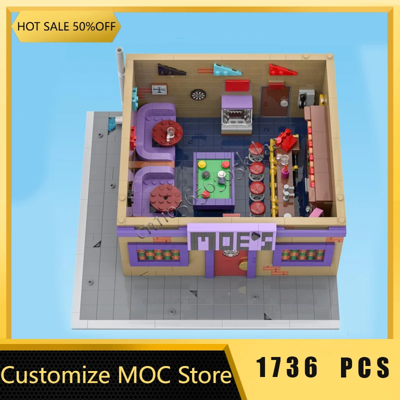 1736 pièces Simple ville rue scène personnaliser modulaire Moe's Tavern MOC bloc de construction modèle enfants éducation jouet cadeaux d'anniversaire