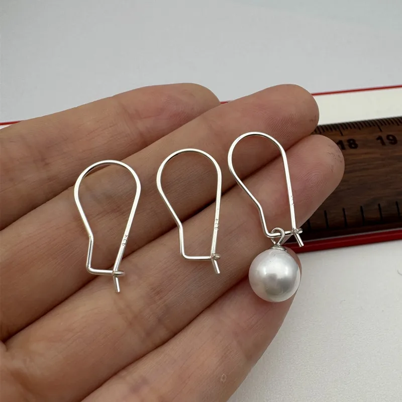 1Pair Solid 925 Sterling Silver Ear Hooks 08mm DIY Jewelry Earring Components Making Accessories Finding