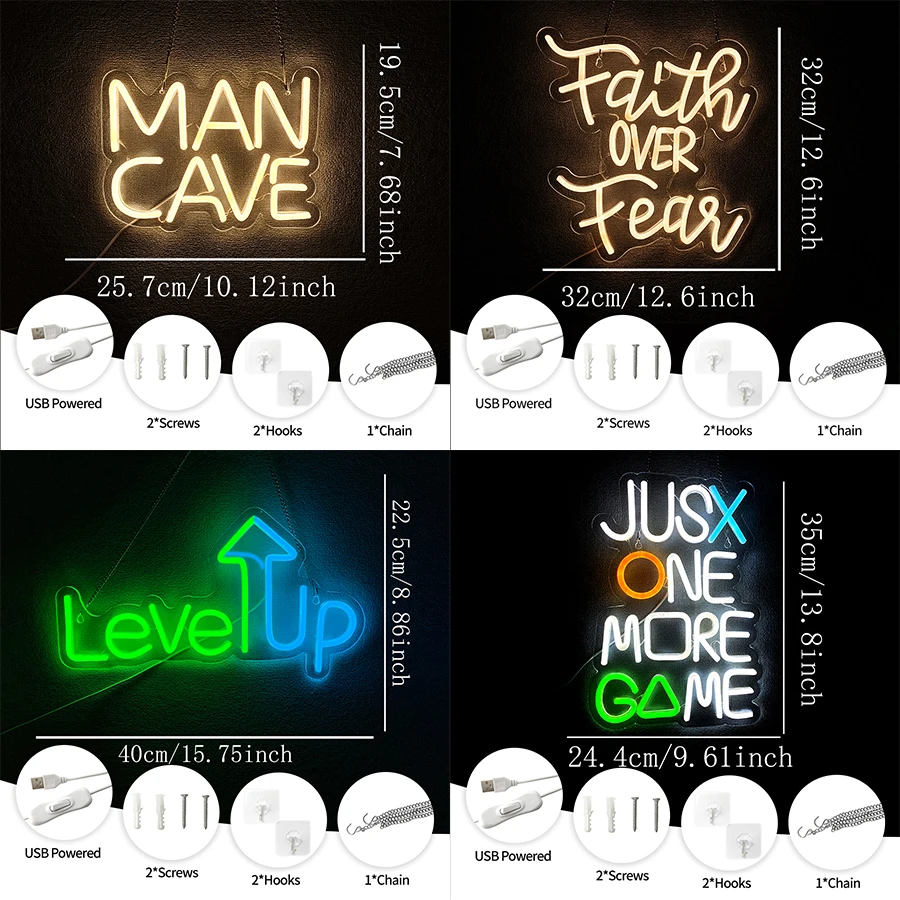 Man Cave Led Neon Sign, Used For Wall Decor, Bedroom Club, Man Cave Game Room, Bar Party Wall Lamp, Usb Powered Is Super Bright.