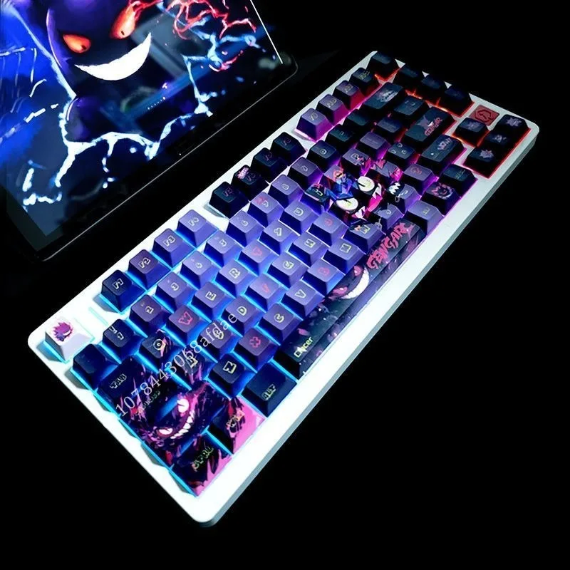 110keys-gengar-keycaps-pokemon-anime-cherry-height-front-engraved-pbt-sublimation-mechanical-keyboard-customize-keys-gifts