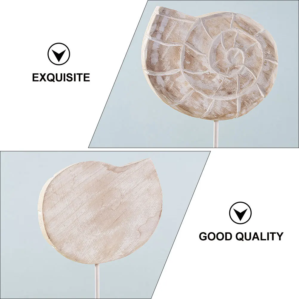 

1Set Seahorse Conch Wooden Decor Exquisite Home Ornament Unique Design Photography Prop Gift Choice Wooden Conch Decor