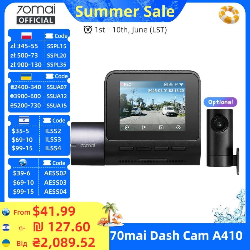 Caméra de voiture A410 256 Go