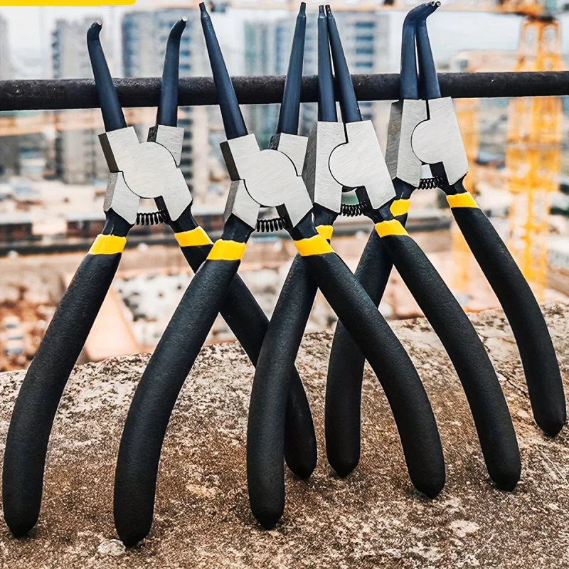 

4PC Snap Ring Pliers Set - 7" Professional Circlip Pliers w/Straight&Bent Tips, Rust-Resistant for Retaining Ring Removal