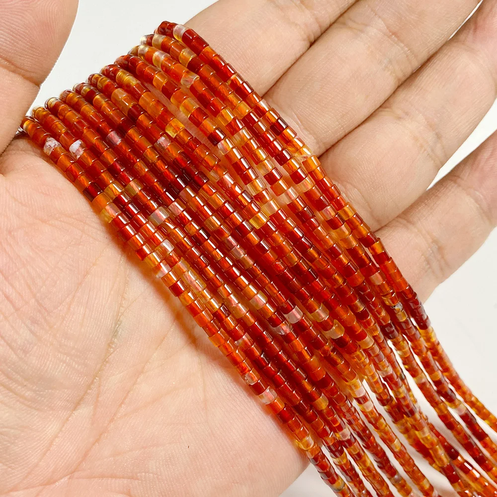 Wholesale Natural Red Carnelian Stone Bead Round Rondelle Coin Agat Loose Spacer Beads For Jewelry Making Bracelet Necklace DIY view 5
