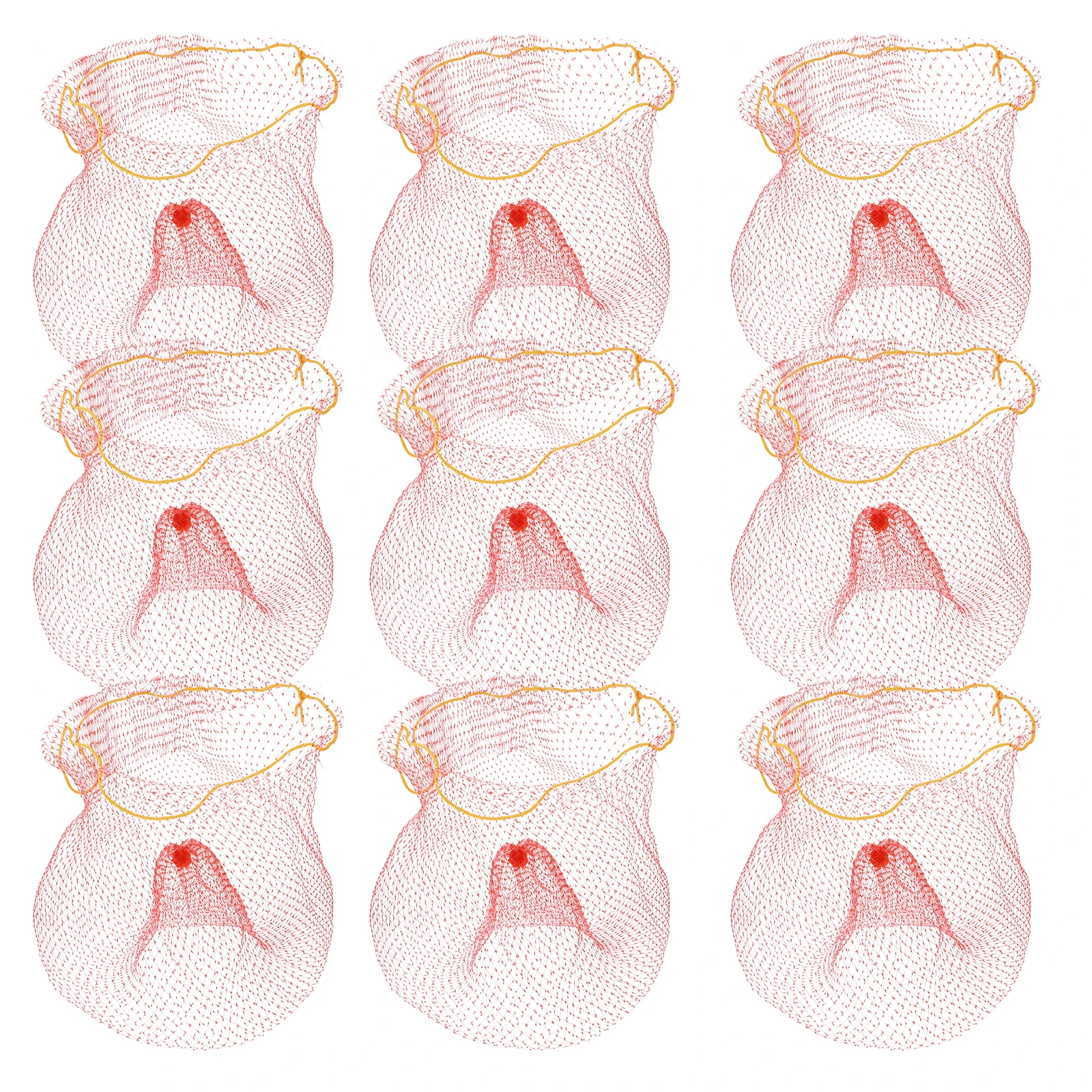 

50pcs Thickened Mesh Bags 45cm Red for Fruit Vegetable Storage Watermelon Hanging Breathable Foldable Reusable Kitchen Garden