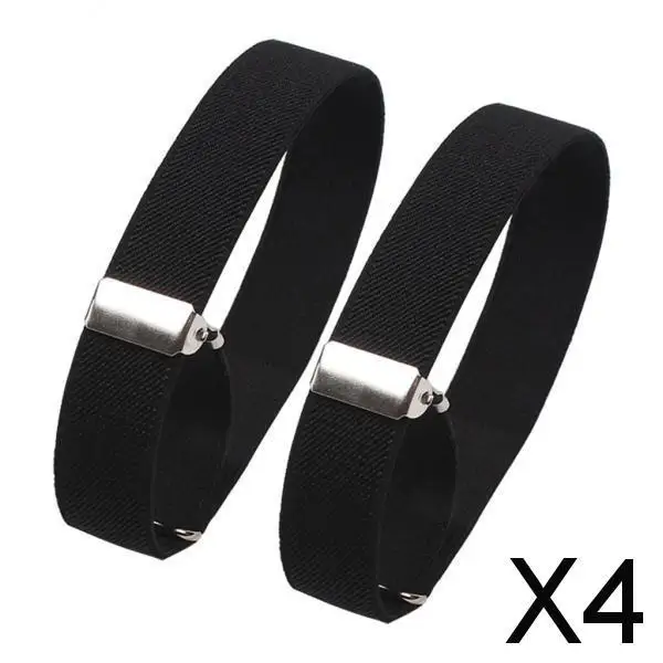 

4x 2x Metal Sleeve Holders Elastic Non-slip Adjustable Suspender Unisex Sleeve Hold Ups Elasticated Suspenders for Women