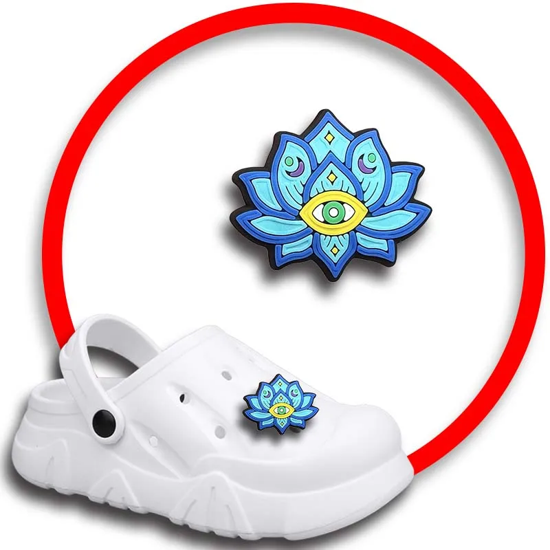 Blue Eyes Shoe Charms for Crocs Sandals Women Clogs Pins Shoe Decorations Accessory Men Badges Boys Girls Kids Shoes Accessories