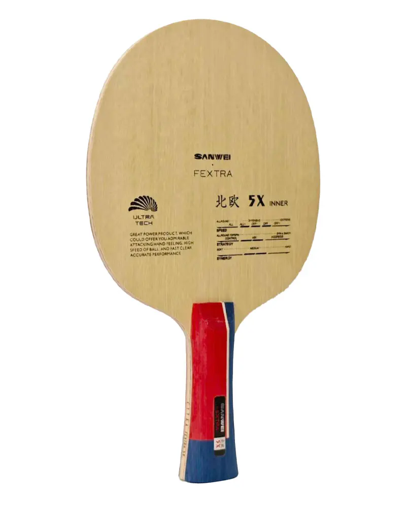 Original SANWEI FEXTRA 5X Table Tennis Blade Inner Outer Basalt Fiber Ping Pong Paddle Professional 7-Ply Table Tennis Racket