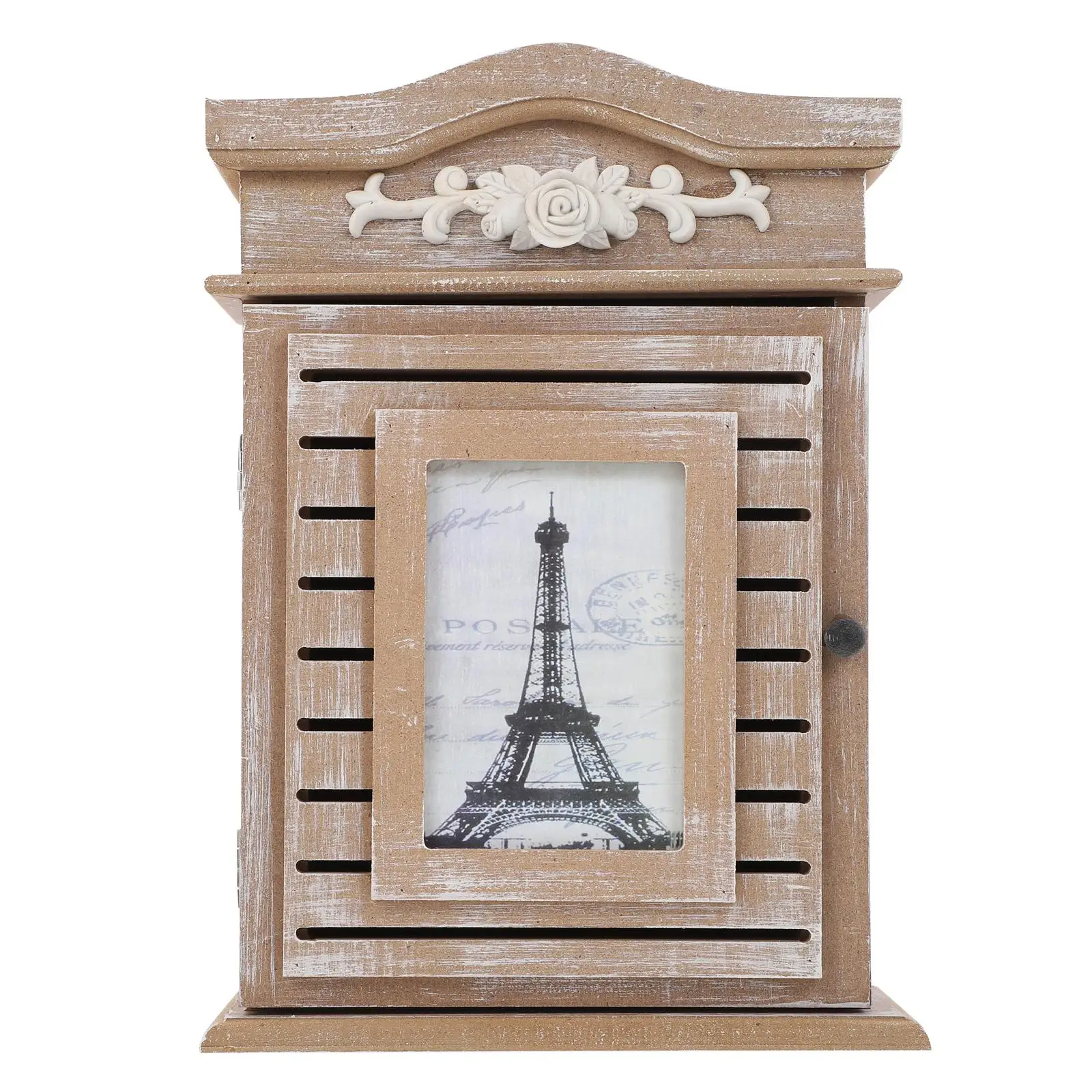 

Wooden Key Locker 6 Pegs Antique Style Premium Material Home Restaurant Key Management Living Room Case Photo Frame