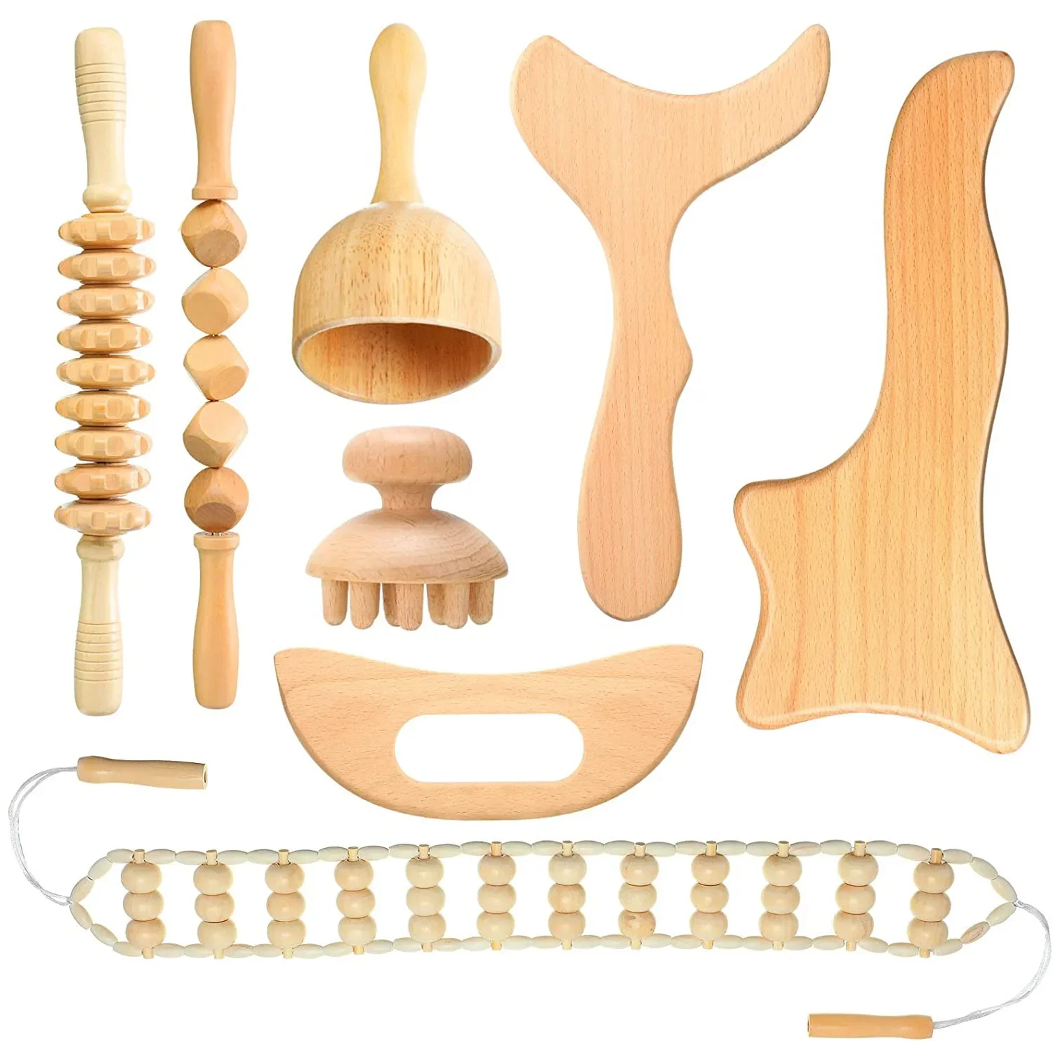 Maderotherapy Kit For Reductive Massager Body Sculpturing Anti Cellulite Maderoterapia Massage Tool Colombian Wood Therapy Tools