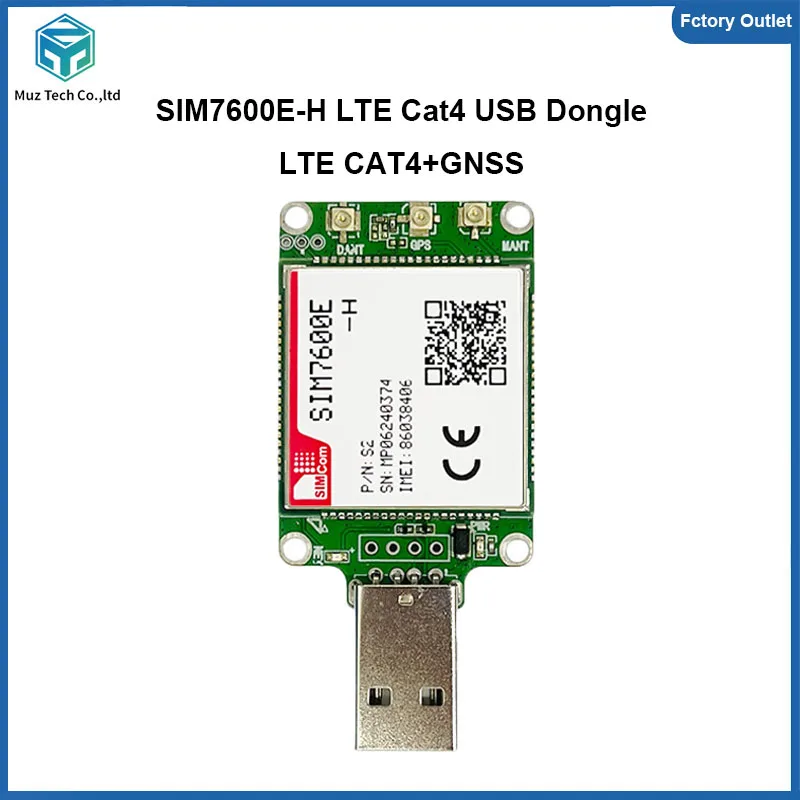 

SIMcom SIM7600E-H Module LTE CAT4+GNSS USB Dongle With FPC+GPS antenna (optional) breakout kit TE-A 1pcs