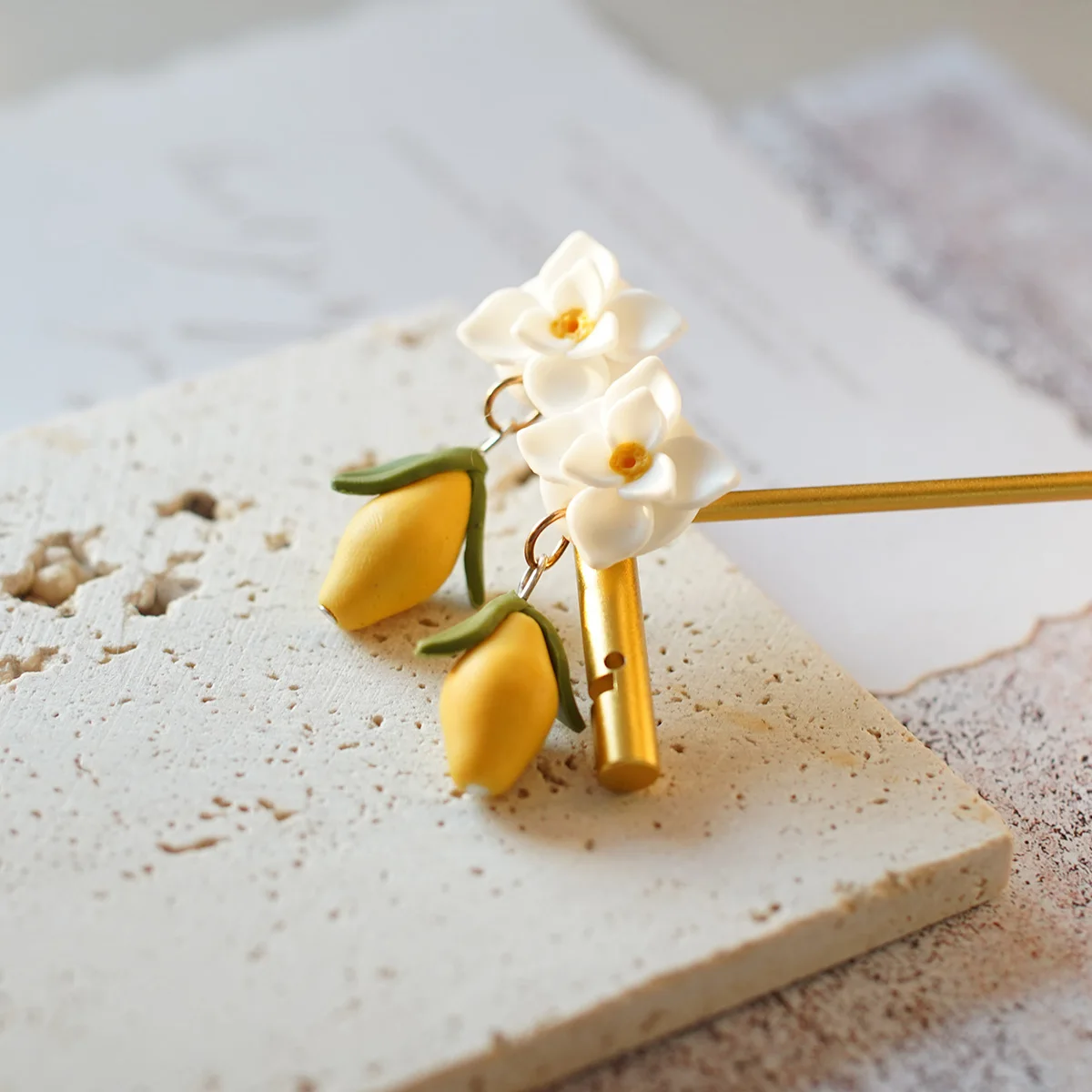 Spring Summer Handmade Polymer Clay Earrings Cute Flower Daisy Fruit Dangle Women\'s Accessory Layer Drop Summer Jewelry Gifts