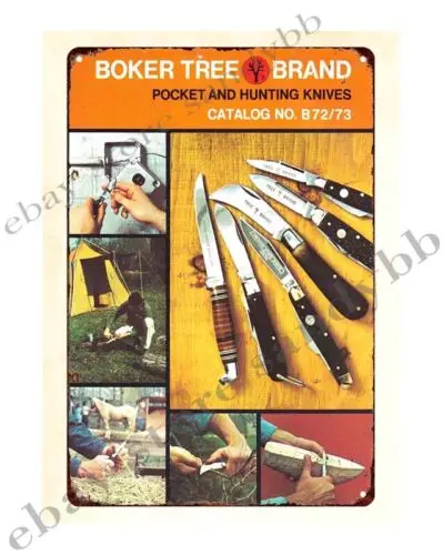 1pcs posters online 1972 Boker Tree Brand Pocket and Hunting Knives metal tin sign