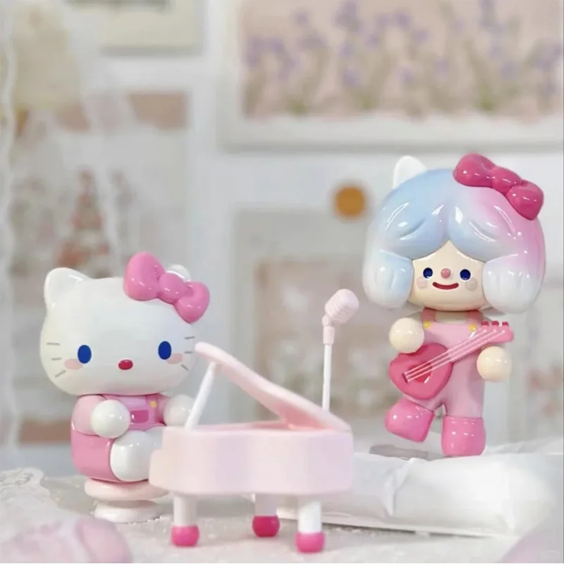 Rico x Sanrio Family Blind Box Happy Paradise Present Action Figure Rico Doll Kuromi Melody Kitty Cinnamoroll Anime Toy Model