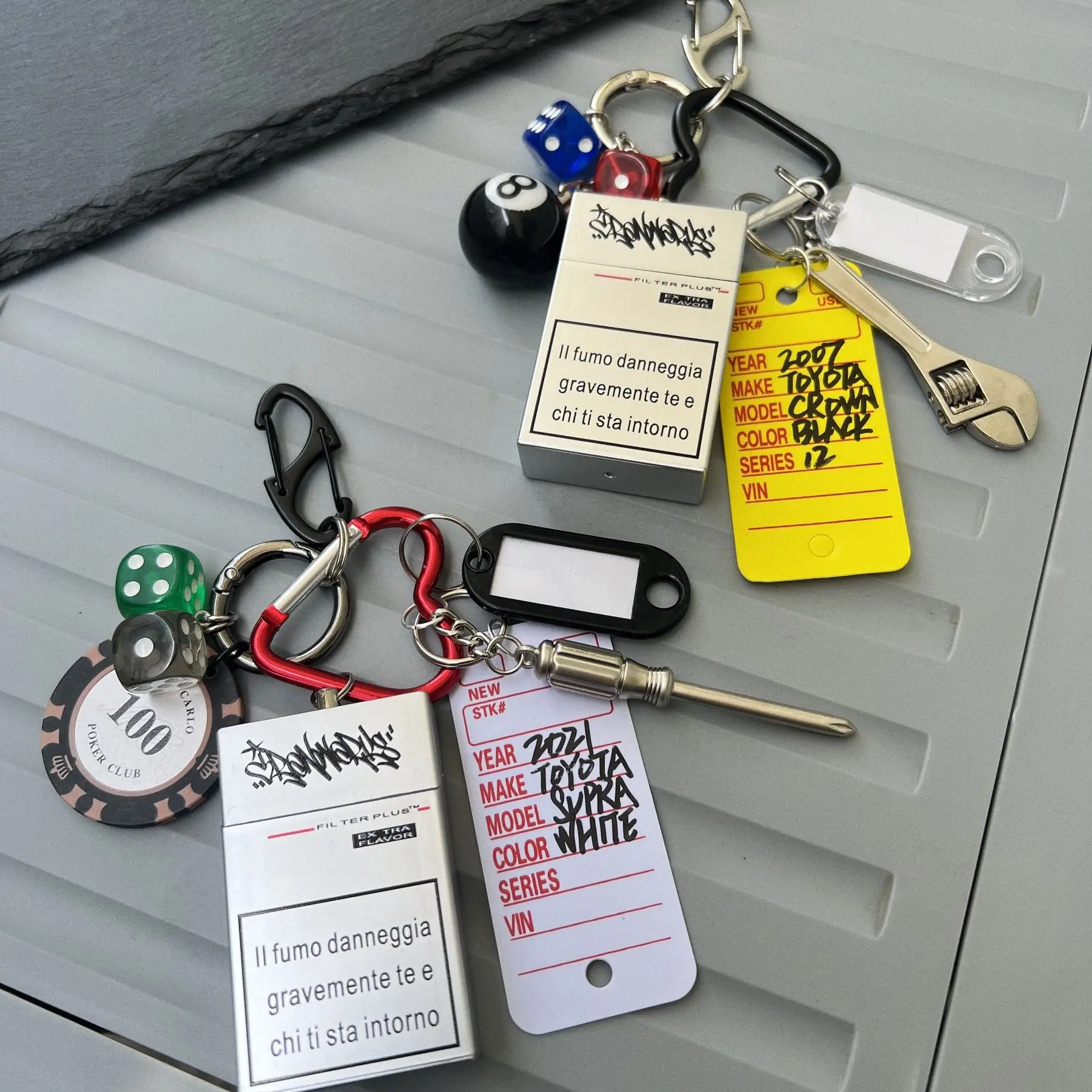 

New Multi-Element Creative Ashtray, Bag Pendant Waist Ornament, Keychain Accessory, Unique Trendy Jewelry