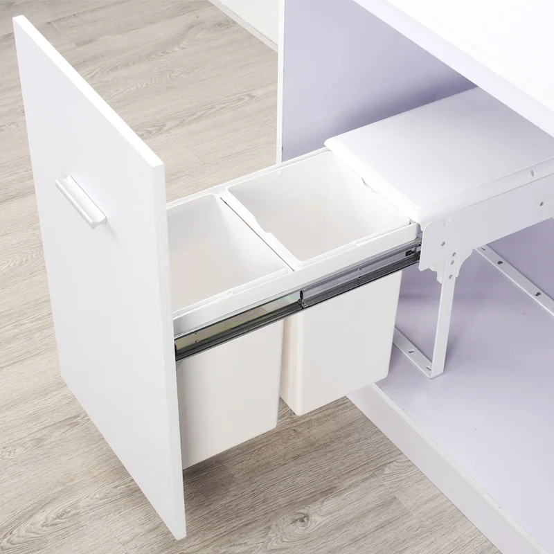 

Cupboard Pull Type Classified Trash Can Kitchen Hidden Cabinet Built-in Trash Can Sink Cabinet Trash Can