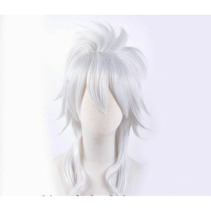 For Cosplay  Hot Sell Magi Sharrkan Long White Party Cos Wig+Wig Cap