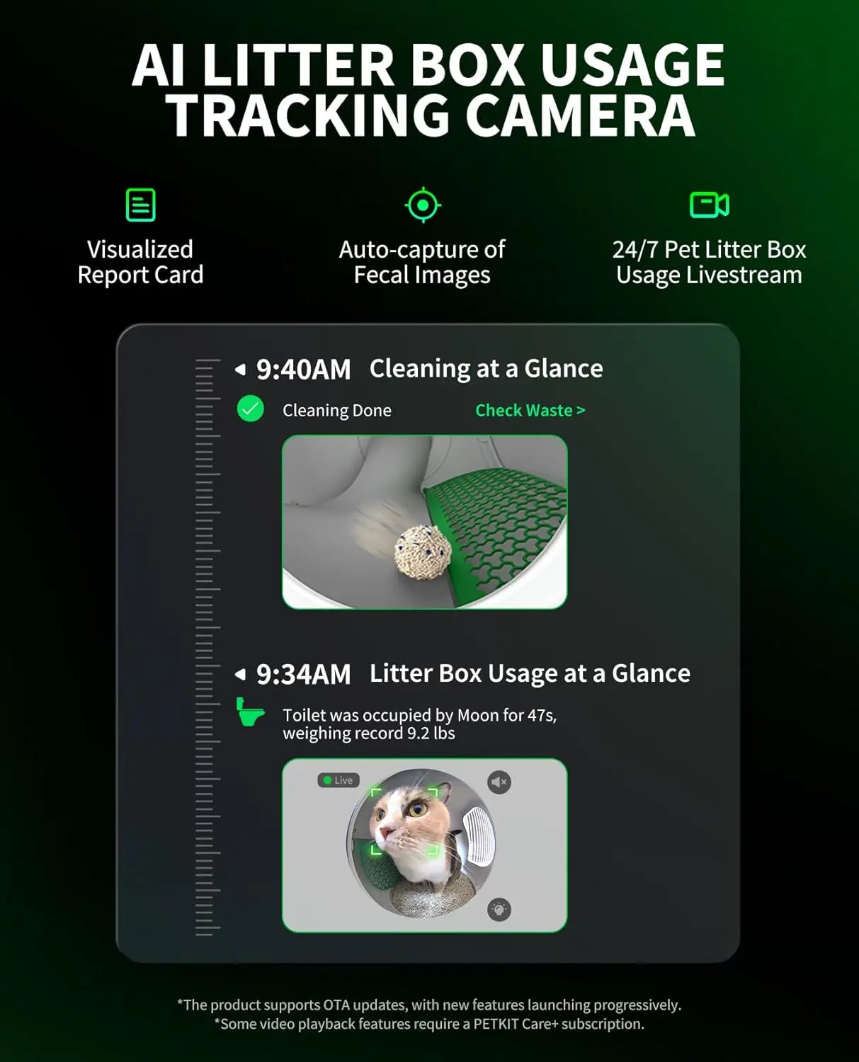 2025 صندوق فضلات القطط ذاتي التنظيف بكاميرا AI، 210 ° عدسة واسعة الزاوية للرؤية الليلية للتعرف على وجه القطط #3