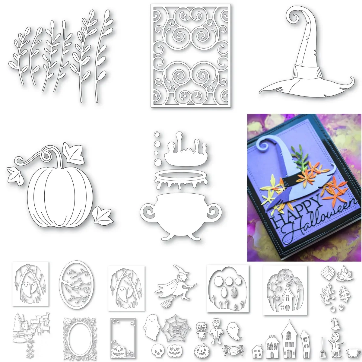 

New Halloween Boiling Cauldron Metal Cutting Dies for Scrapbook Diary Decoration Embossing Cut Template DIY Make Card