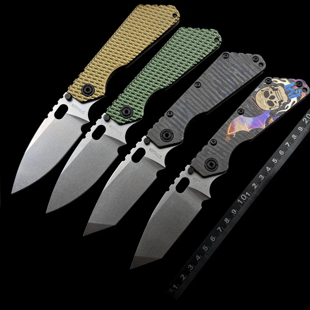 

Strider SMF Aluminum +TC4 Titanium Handle Folding Knife Outdoor Camping Hunting Pocket EDC Utility Knife