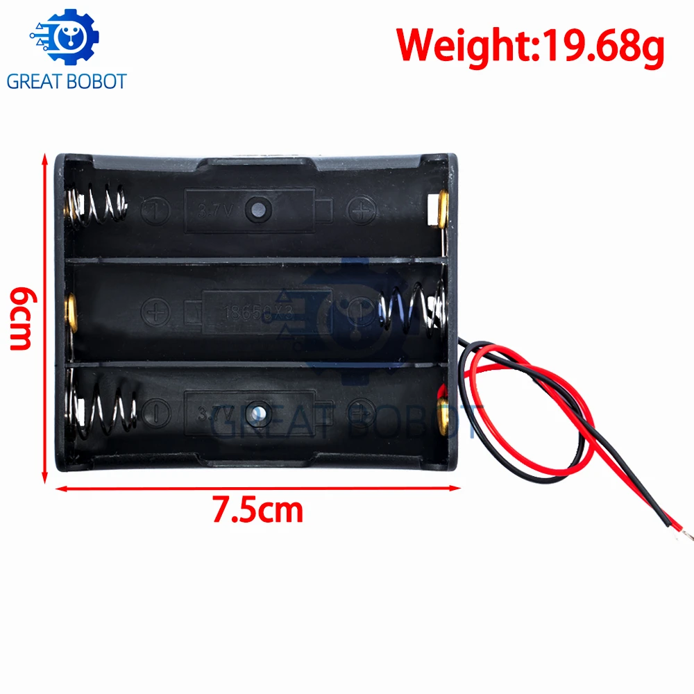18650 Multi-Slot Battery Holder BS Heavy-Duty, Black Plastic 1/2/3/4 Slots for Lithium Battery Pack