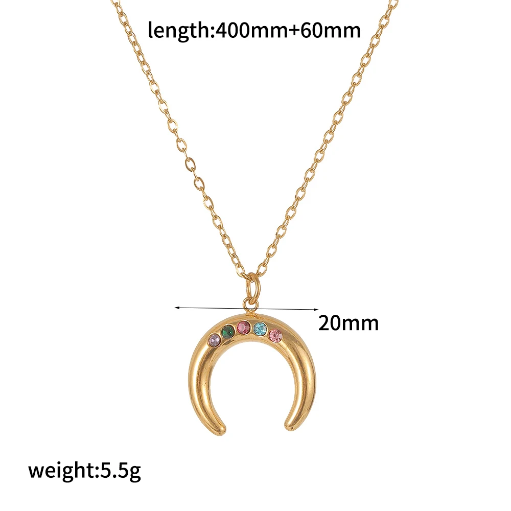 TD Retro Classic 316L Edelstahl Stern-Mond-Anhänger Halskette Unisex Modeschmuck Geschenk-Accessoire – Detail 5