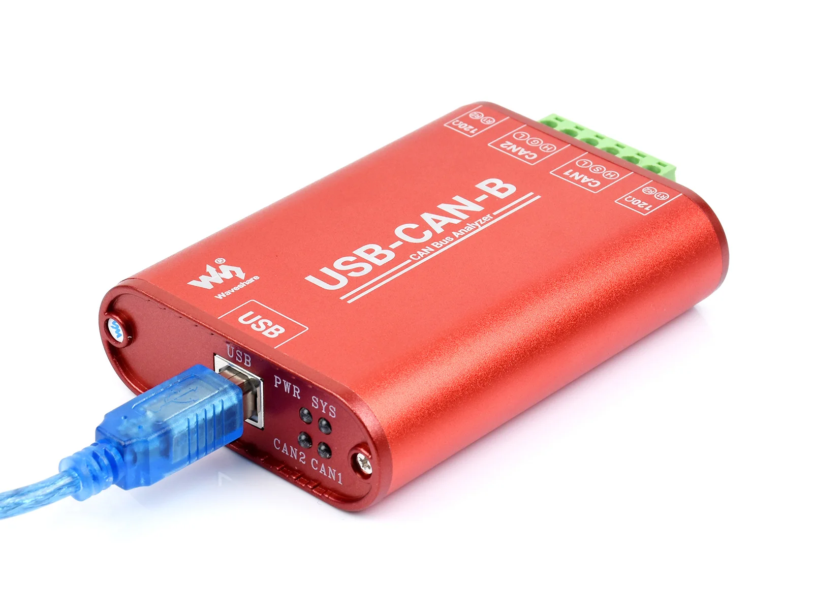 Waveshare IIndustrial Isolation lUSB-zu-CAN-Adapter, Zweikanal-CAN-Analysator, unterstützt Windows- und Linux-Systeme