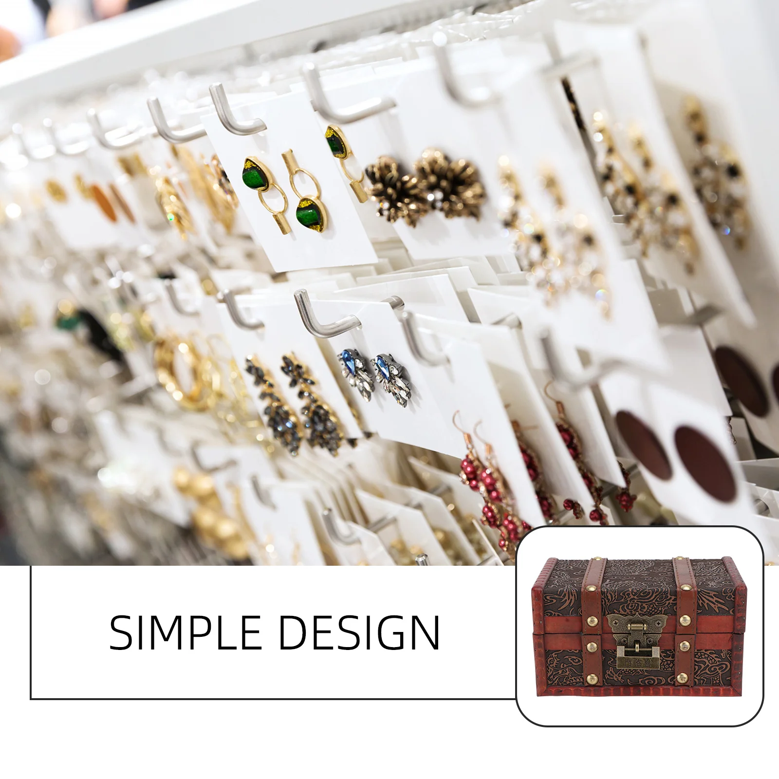 1Pcs Wooden Jewelry Box Decorative Wooden Case Dark Red Waterproof Durable Safe Gift Wrapping Decorative Box Retro Jewelry Case