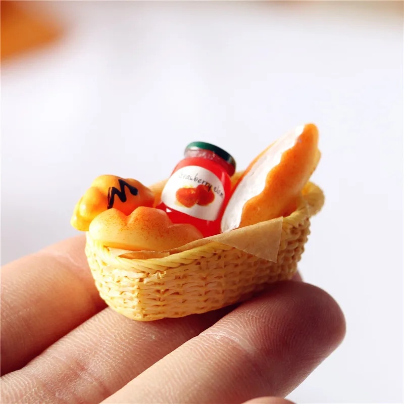 5 stücke 1:12 Mini Marmelade Brotkorb Toast Puppenhaus Miniatur Essen Küche Modell Wohnkultur Puppenhaus Zubehör Raum dekoration