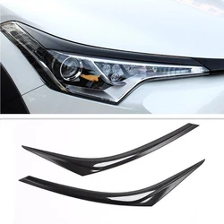 Carbon Fiber Front Headlight Eyebrow Cover Trim for Toyota CHR CH-R 2016-18