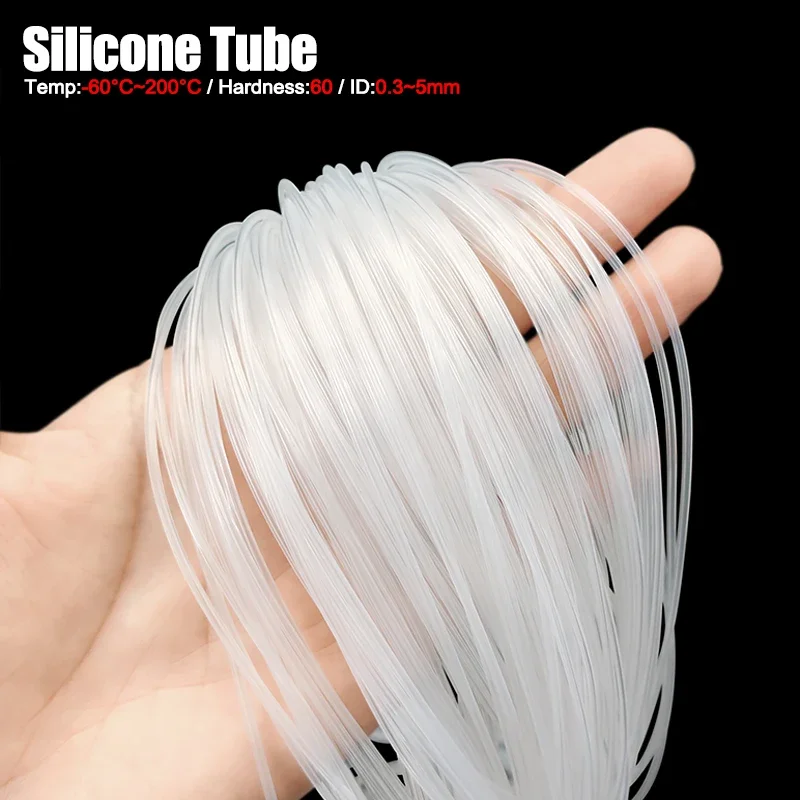 5/10Meter Nontoxic Food Grade Capillary Silicone Tube Transparent Flexible Hose ID 0.3mm~4mm Temperature Resistance Drink Tubing