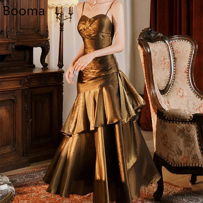 

Booma A-Line Spaghetti Strap Shiny Women Prom Formal Gowns for Women Sleeveless Evening Dress Dresses Simple Customized 2025