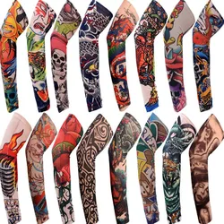 1PCS Outdoor Cycling Sleeves 3D Tattoo Printed Arm Warmer UV Protection Sleeves Basketball Volleyball Arm Sleeves Arm Warmer