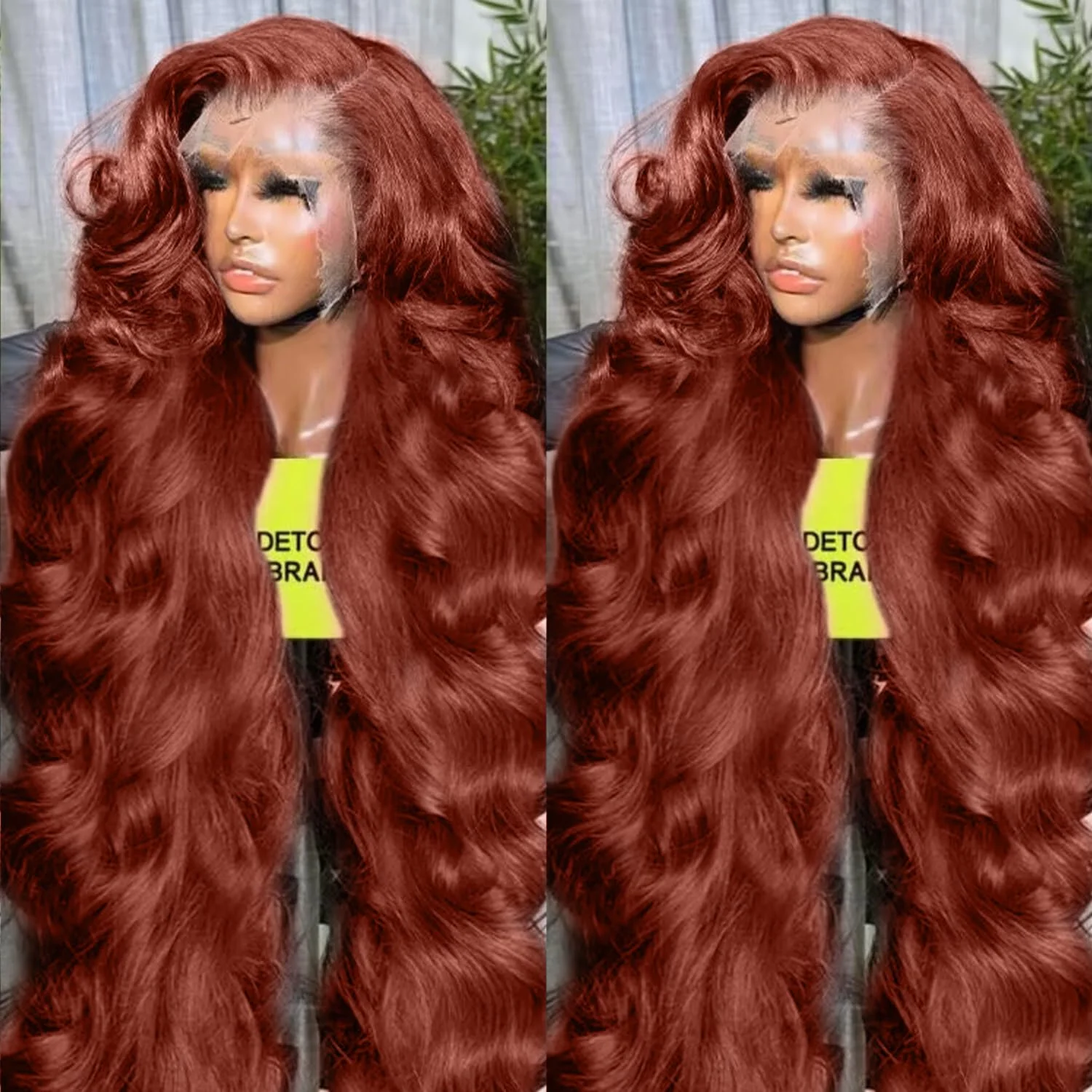 Ginger #33 Reddish Brown Lace Front Wigs 13x4 Transparent Brazilian Body Wave Colored 100% Human Hair Wigs For Women 30 34 Inch