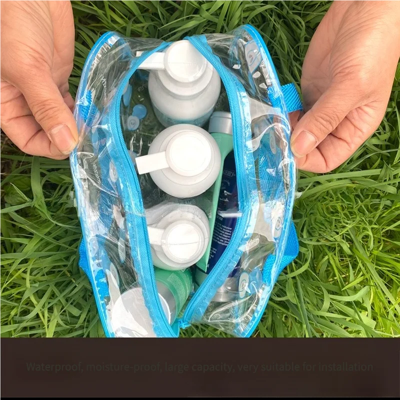 4pcs Transparent PVC Makeup Bags Portable Women's Floral Waterproof Cosmetic Bag Travel Washing Toiletry Shower Storage Pouches