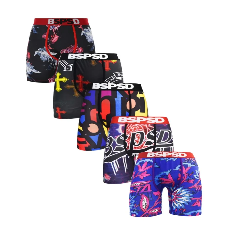 Men Underwear Boxers 5Pcs Breathable Comfort Man Swimming Underpants Plus Size S-2XL Mens Panties Men's Boxers Briefs Trunks
