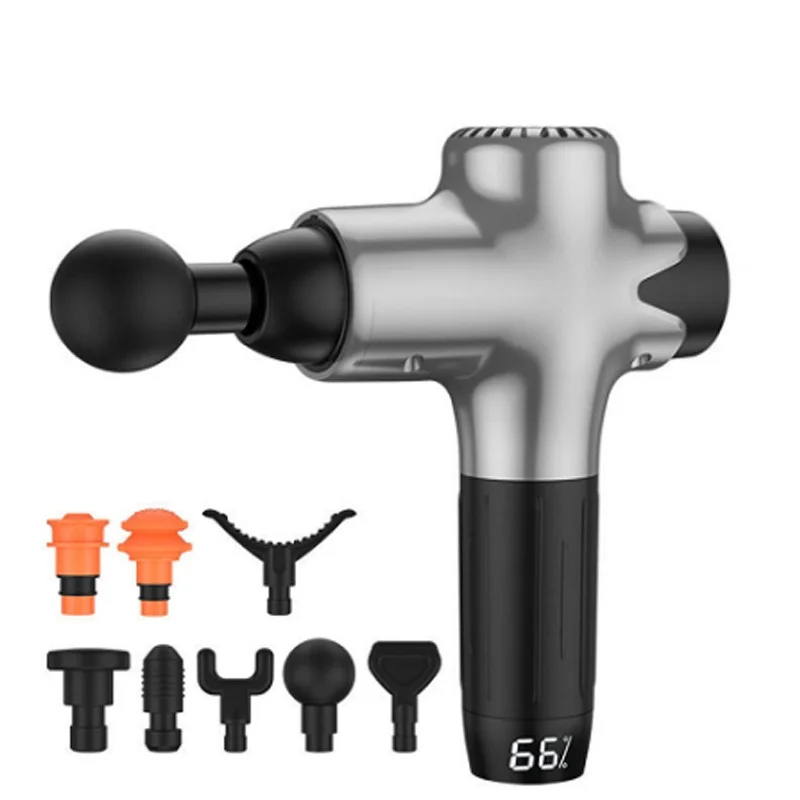 Newly Released Smart Speed Adjustable Brushless Silent Motor Fascial Gun with 6 Interchangeable Massage Heads